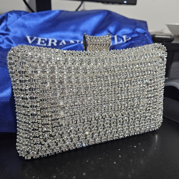 Silver rhinestone clutch bag - Picture 2 of 4